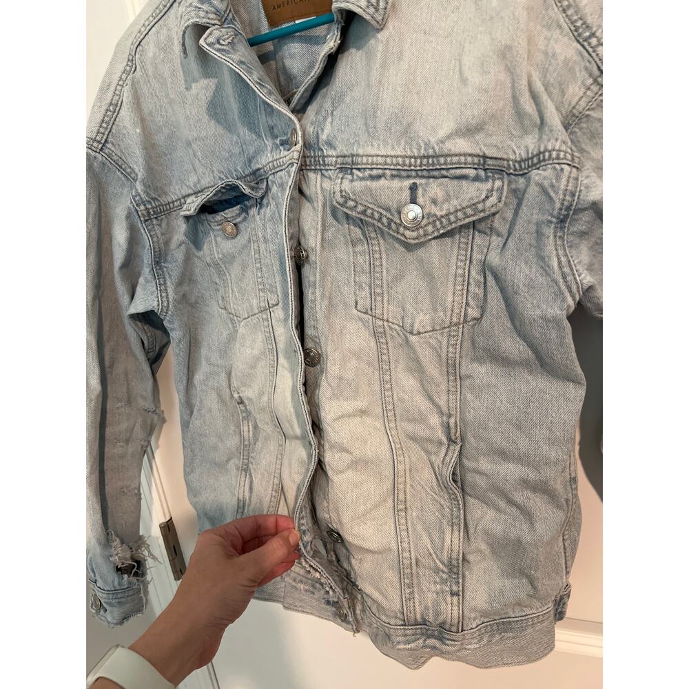 American Eagle Heavily Distressed Denim Jacket – Size Small - Picture 5 of 8